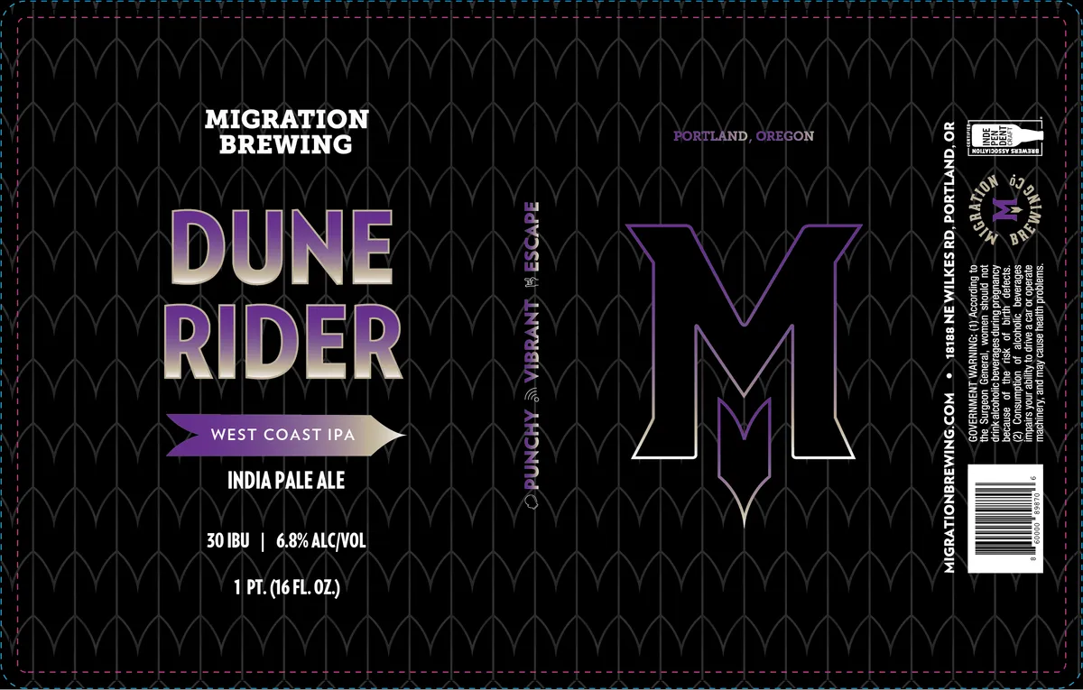 Dune Rider label art — DUNE RIDER INDIA PALE ALE