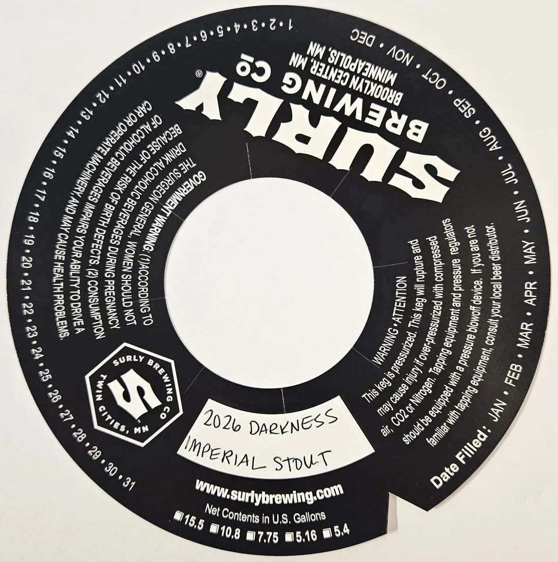 2026 Darkness Imperial Stout — full label as filed with TTB