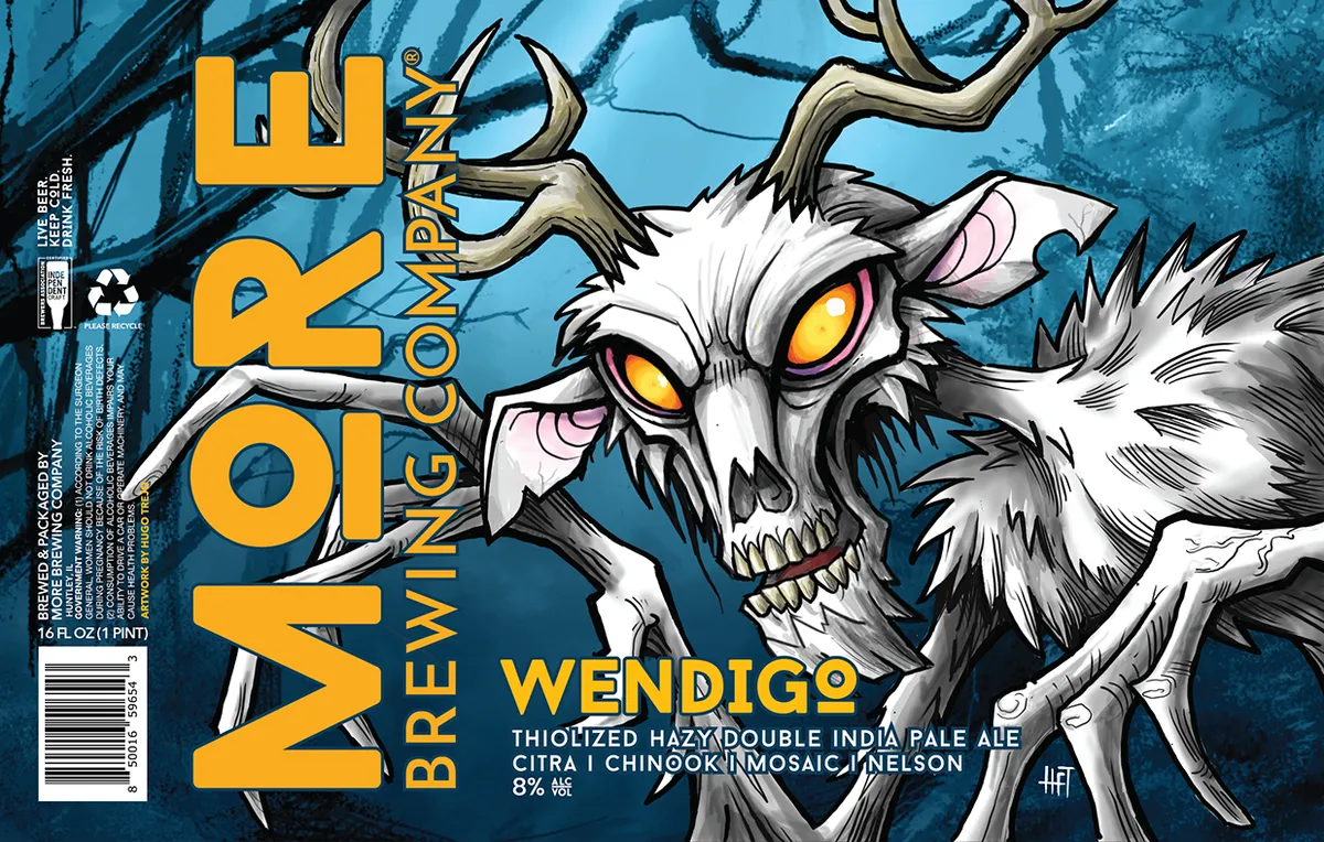 Wendigo label art — MORE BREWING COMPANY