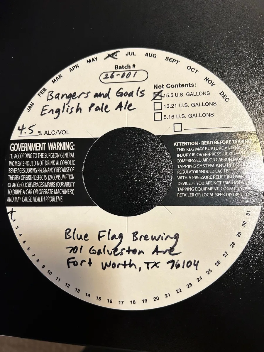Bangers and Goals English Pale Ale label art — BANGERS & GOALS ENGLISH PALE ALE