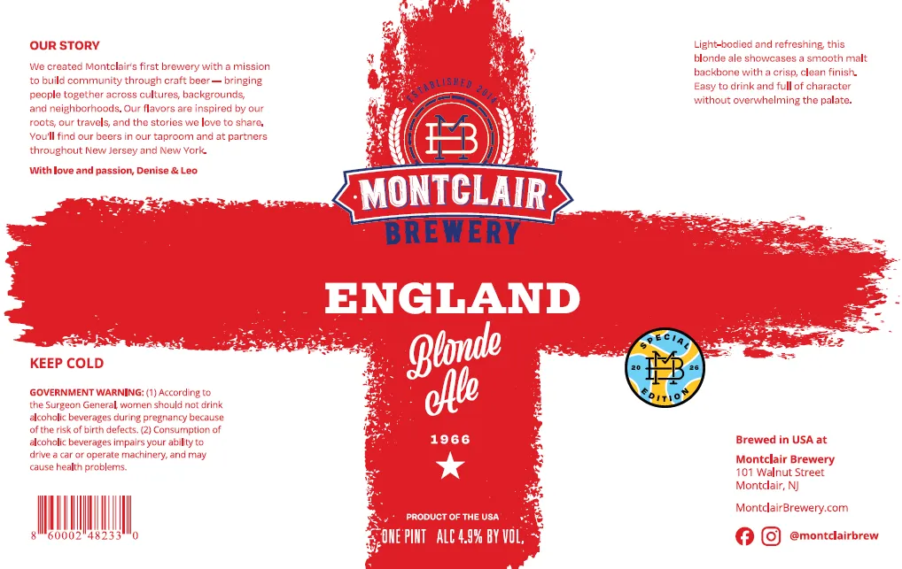 England Blonde Ale label