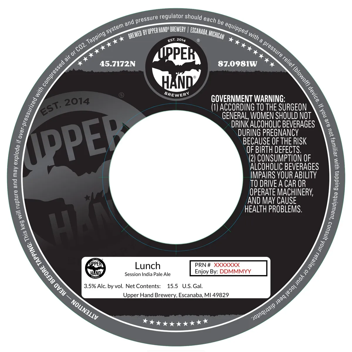 Lunch label art — UPPER HAND