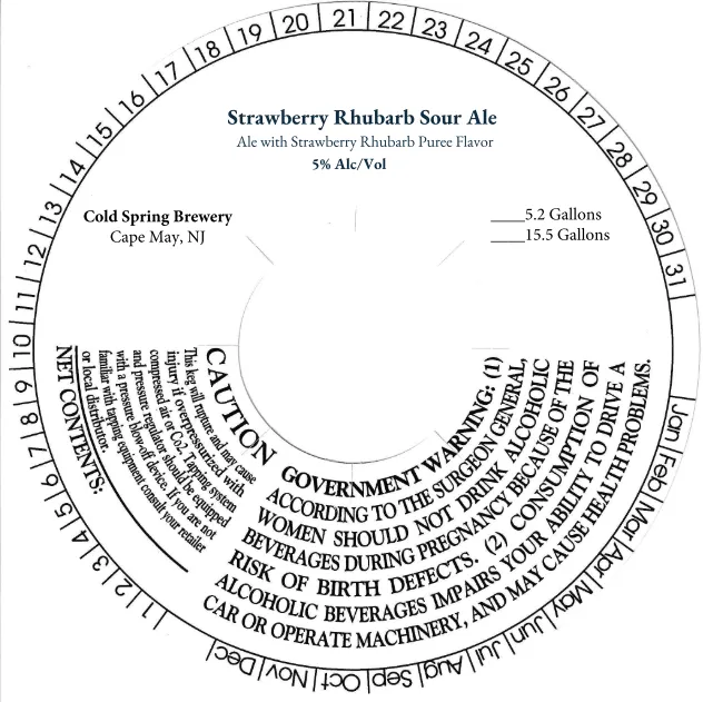Strawberry Rhubarb Sour Ale — full label as filed with TTB