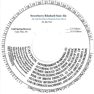 Strawberry Rhubarb Sour Ale label