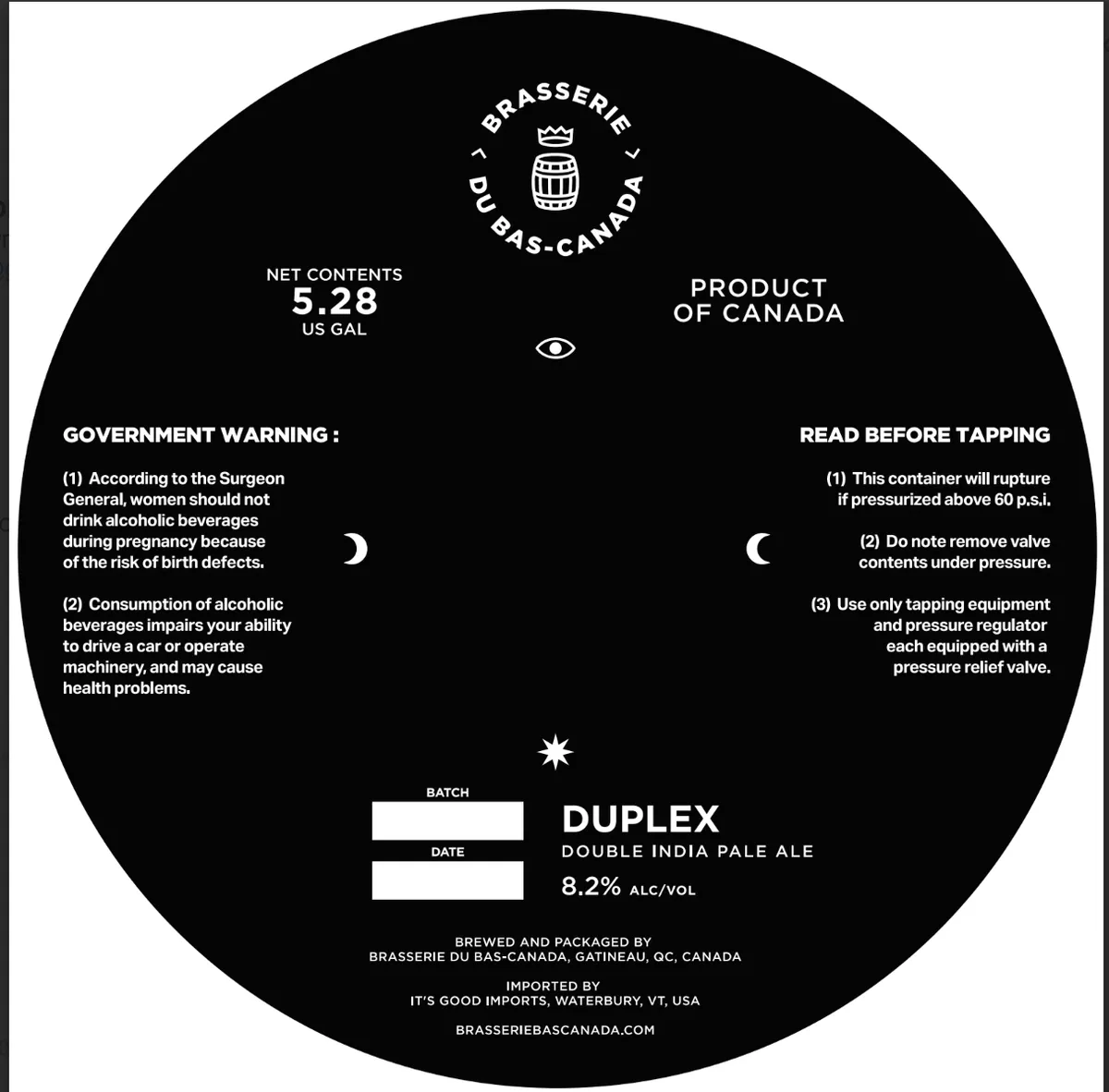 Duplex — full label as filed with TTB