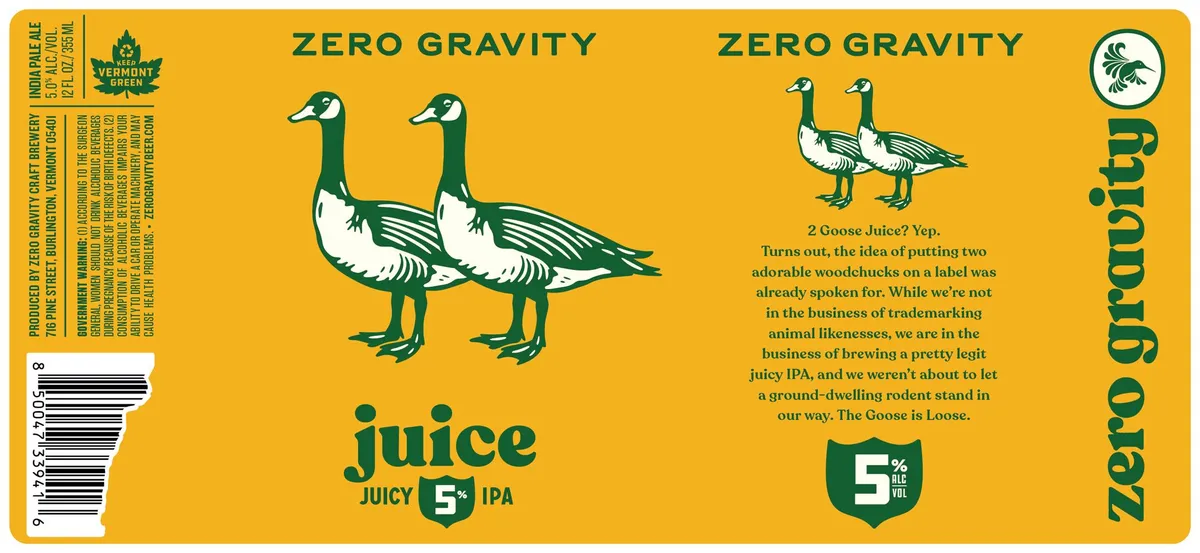 Juice Juicy IPA label art — ZERO GRAVITY CRAFT BREWERY