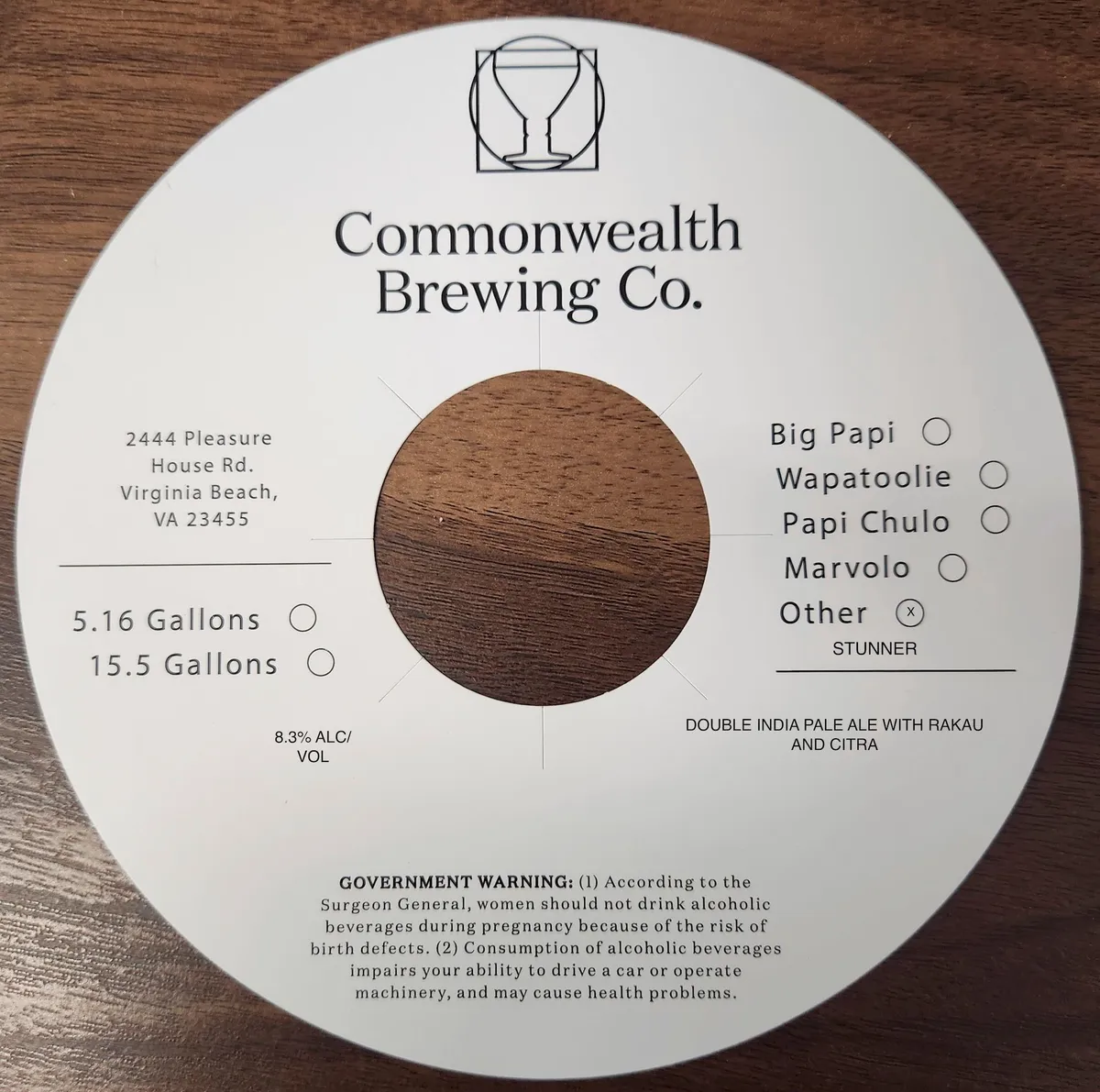 Stunner label art — COMMONWEALTH BREWING CO