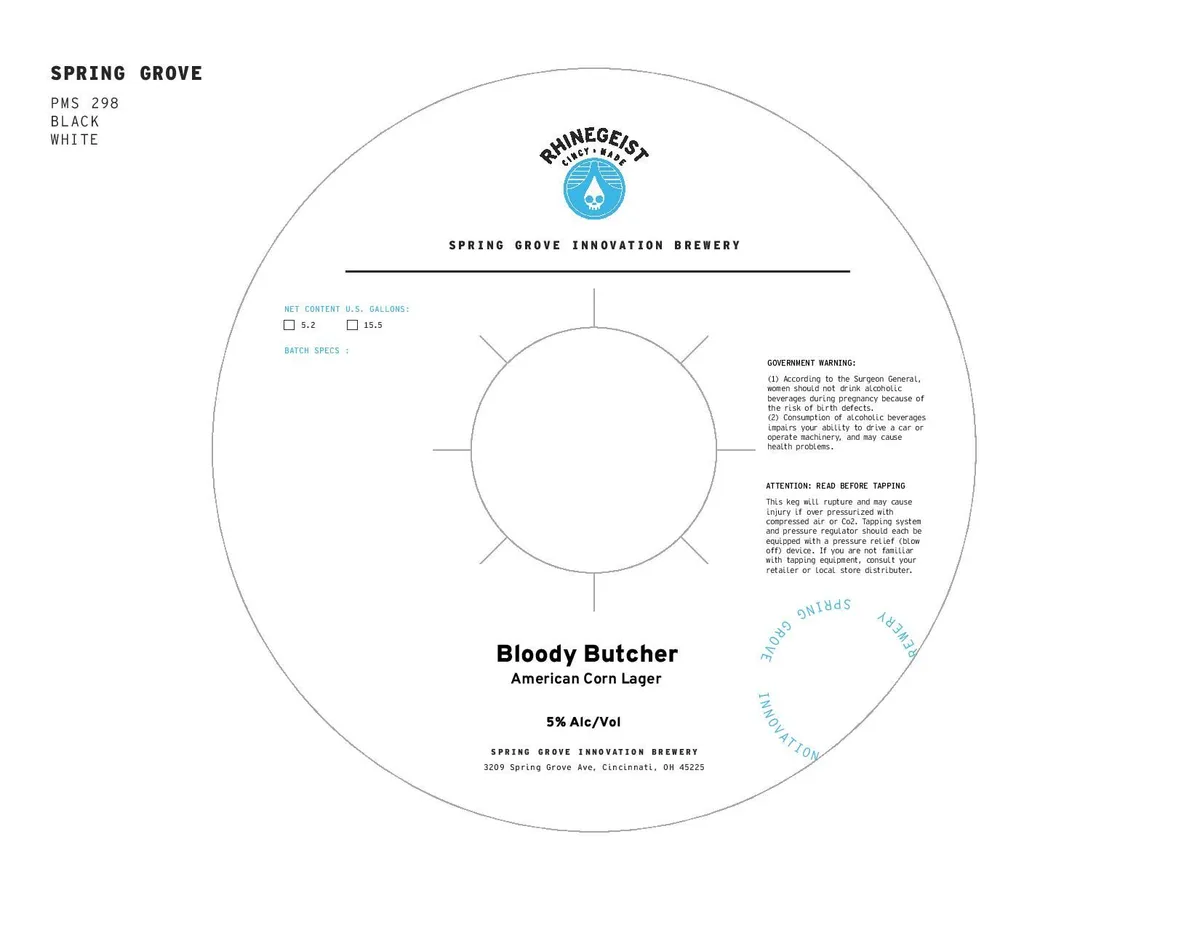 Bloody Butcher — full label as filed with TTB