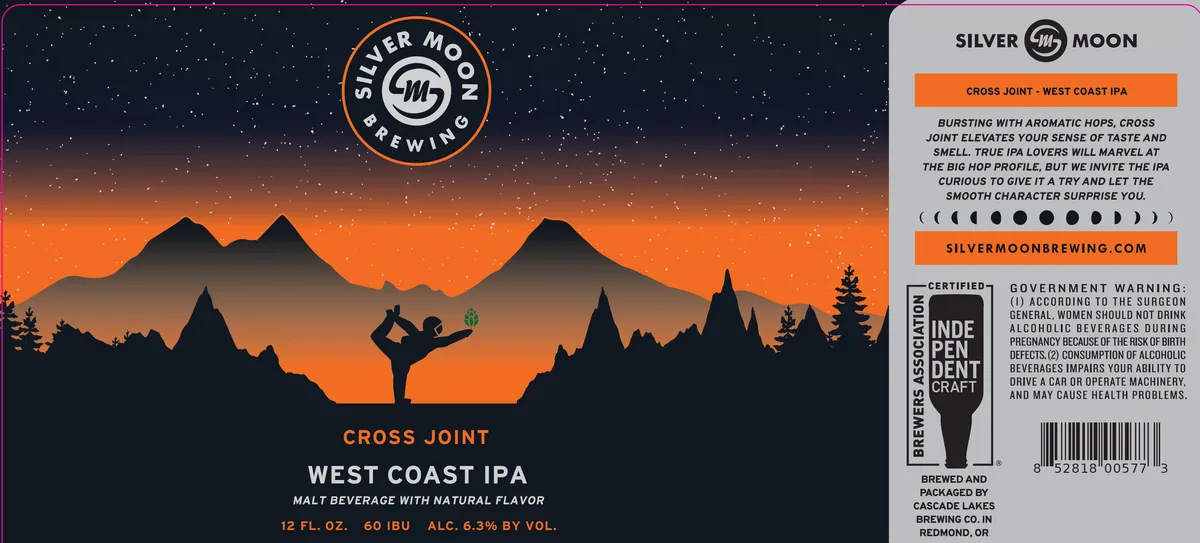 Cross Joint West Coast IPA label art — SILVER MOON