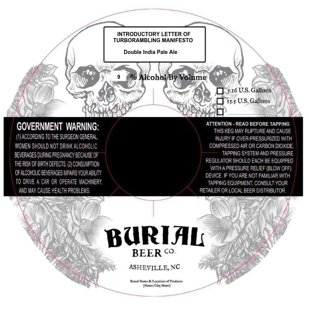 Introductory Letter of Turborambling Manifesto — full label as filed with TTB