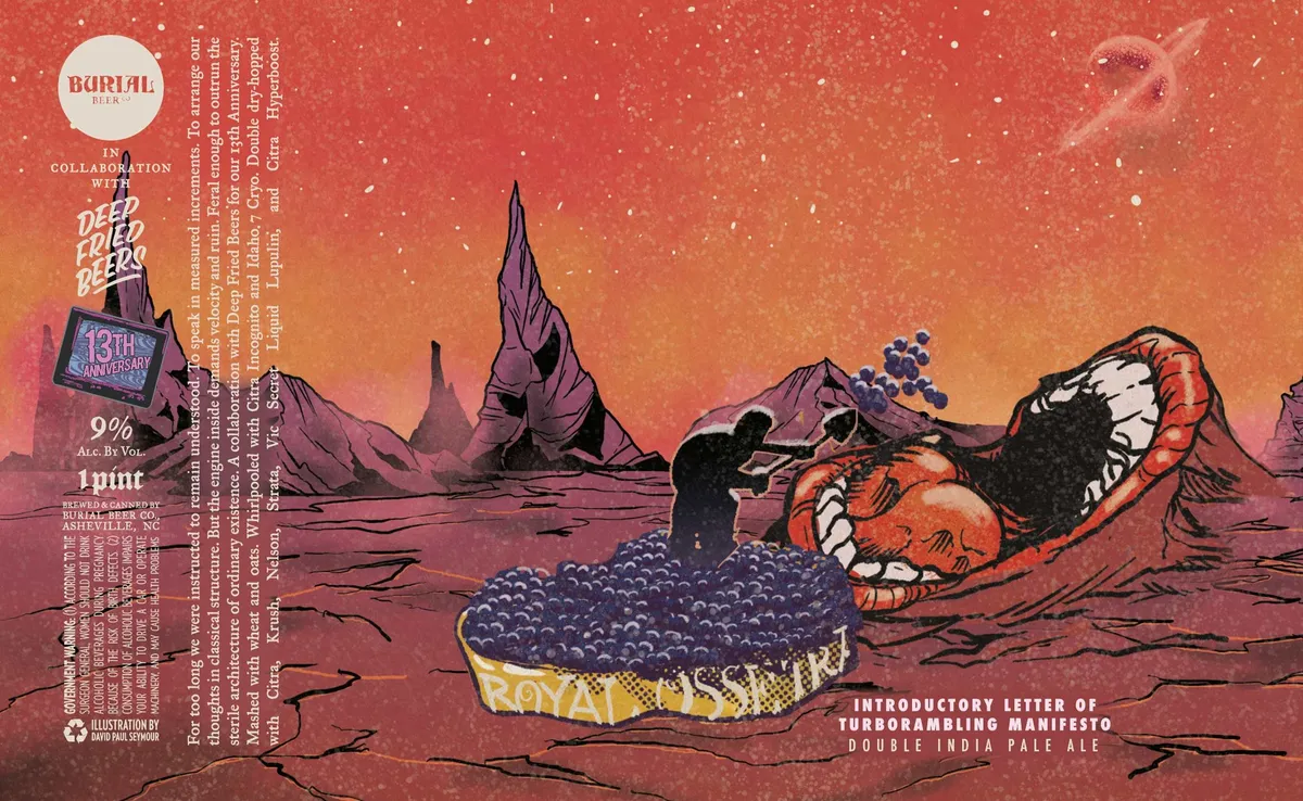 Introductory Letter of Turborambling Manifesto label art — BURIAL BEER CO.