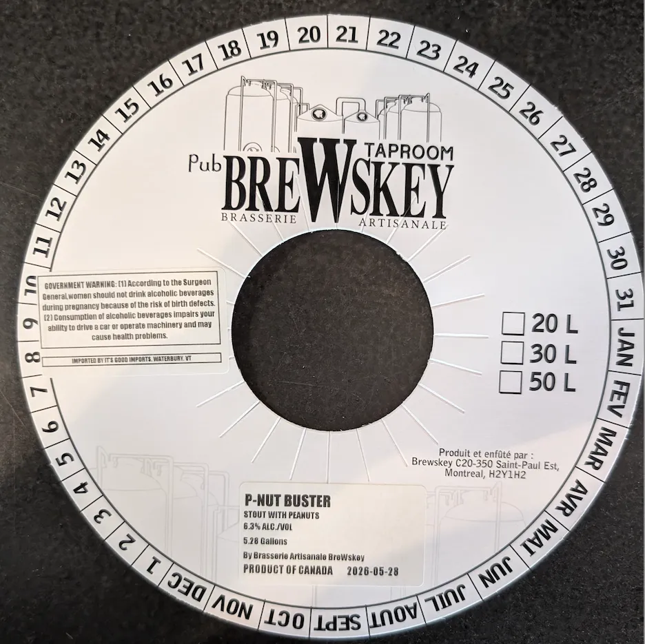 P-Nut Buster label art — BREWSKEY