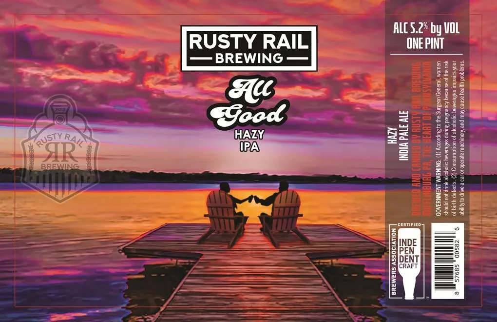 All Good label art — RUSTY RAIL BREWING