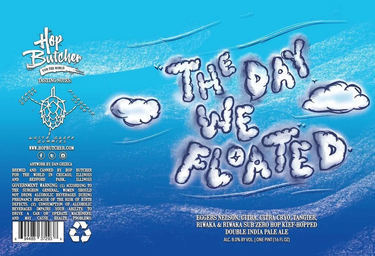 The Day We Floated label art — HOP BUTCHER FOR THE WORLD
