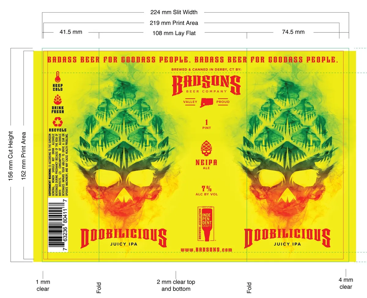 Doobilicious label art — BADSONS BEER CO