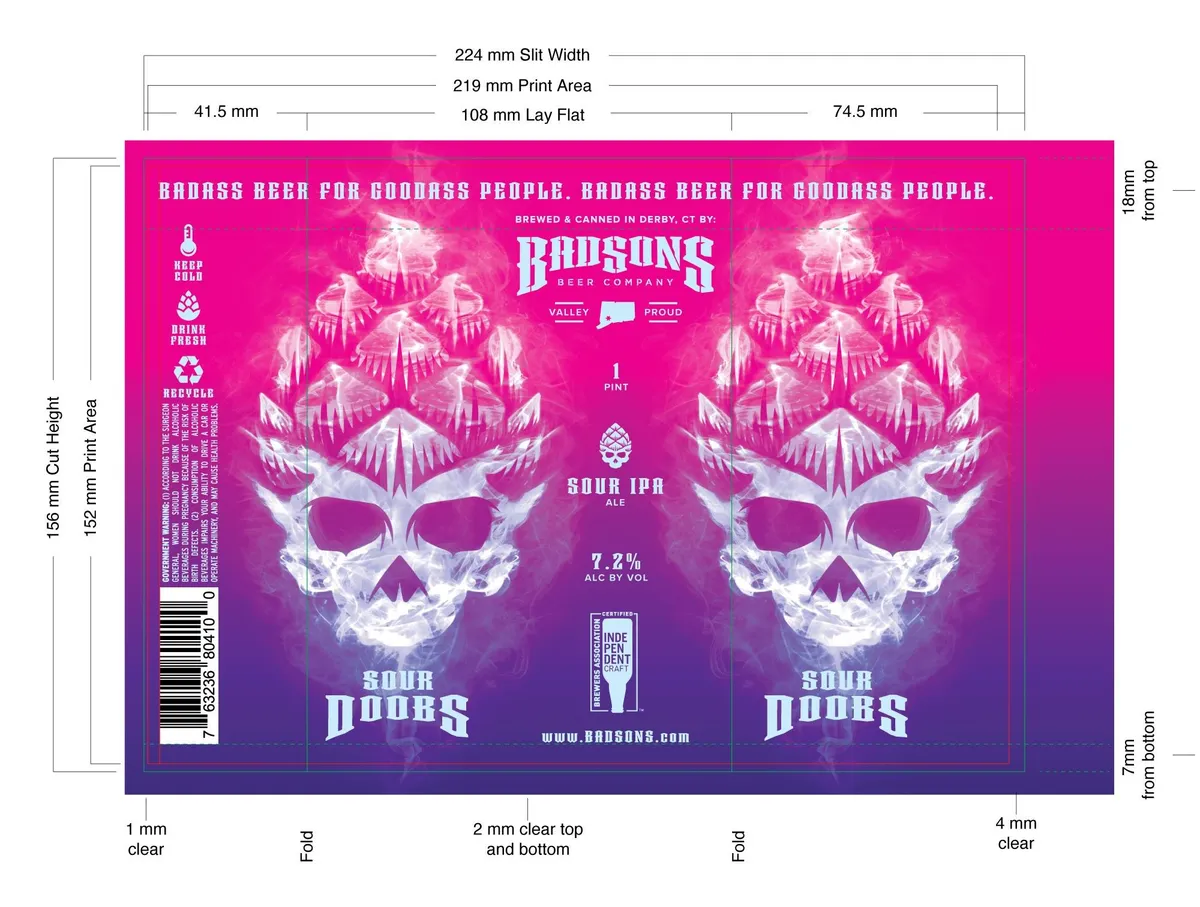 Sour Doobs label art — BADSONS BEER CO