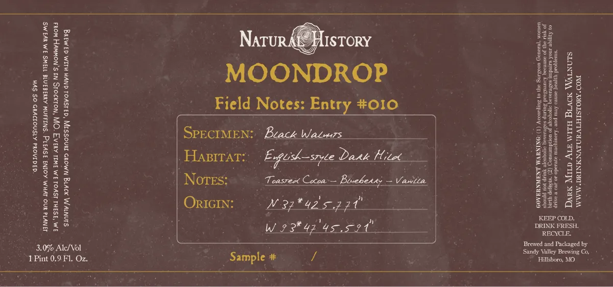 Moondrop label art — NATURAL HISTORY