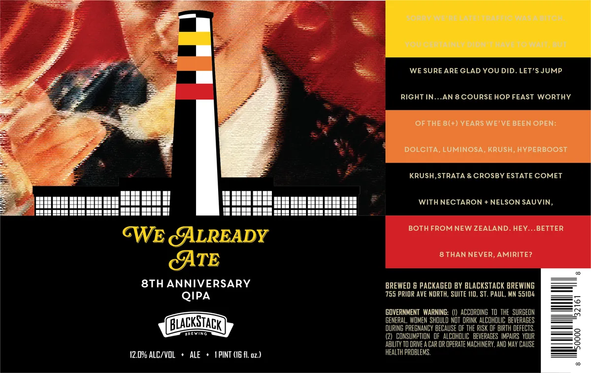 We Already Ate label art — BLACKSTACK BREWING INC