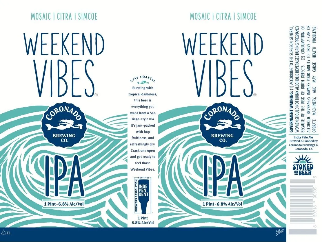 Weekend Vibes IPA — full label as filed with TTB