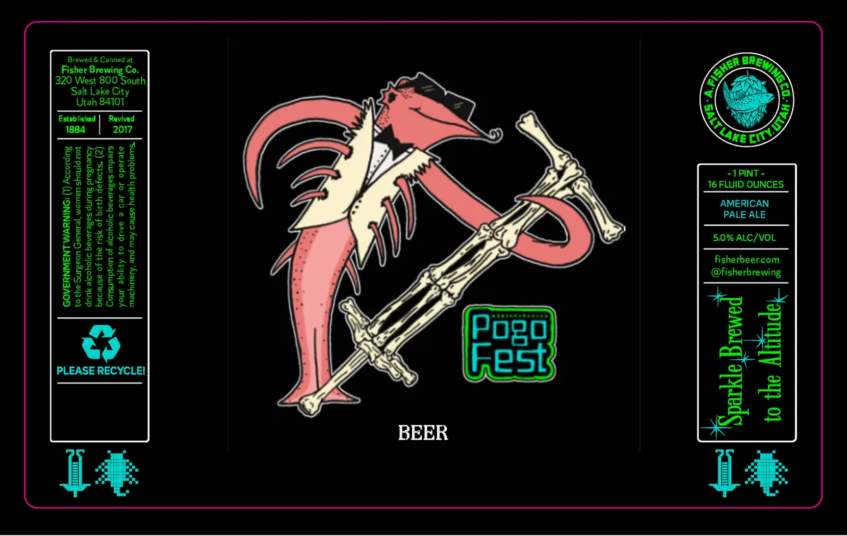 Pogo Fest label art — FISHER BREWING CO