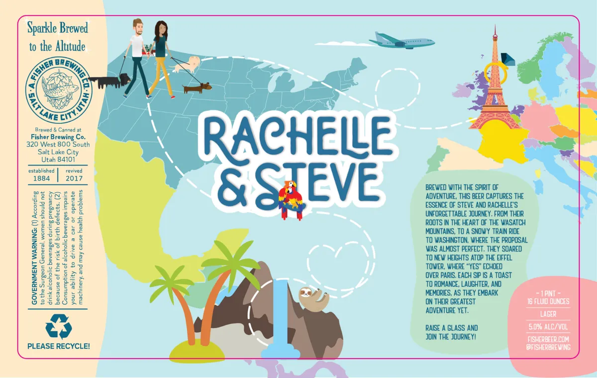 Rachelle & Steve label art — FISHER BREWING CO