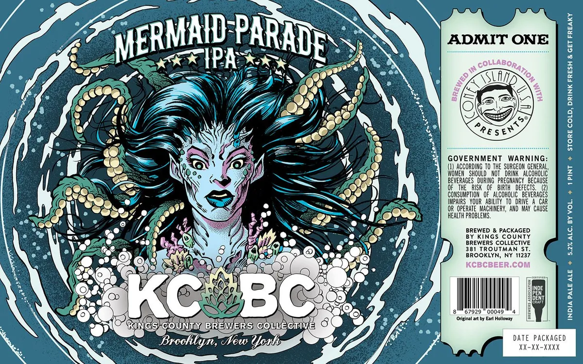Mermaid Parade label art — KINGS COUNTY BREWERS COLLECTIVE