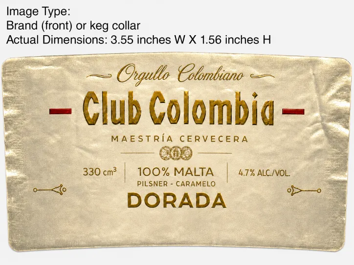 Club Colombia Dorada label art — CLUB COLOMBIA DORADA