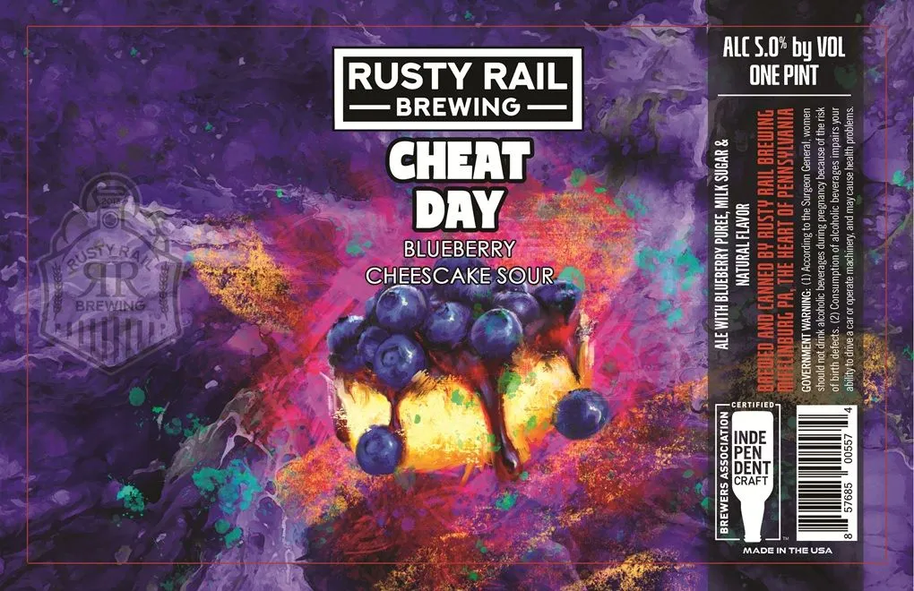 Cheat Day label art — RUSTY RAIL BREWING
