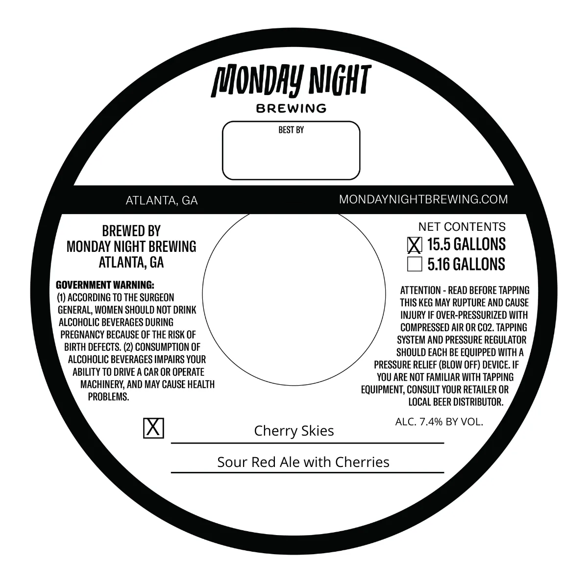 Cherry Skies — full label as filed with TTB