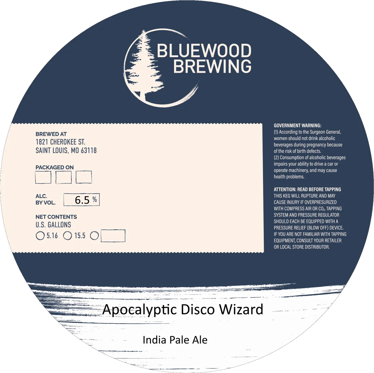 Apocalyptic Disco Wizard label art — BLUEWOOD BREWING