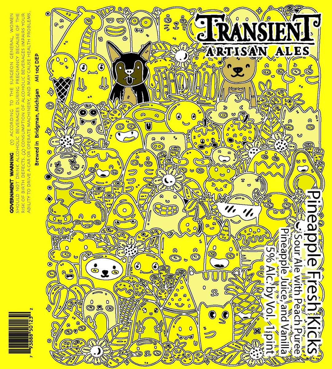 Pineapple Fresh Kicks label art — TRANSIENT ARTISAN ALES