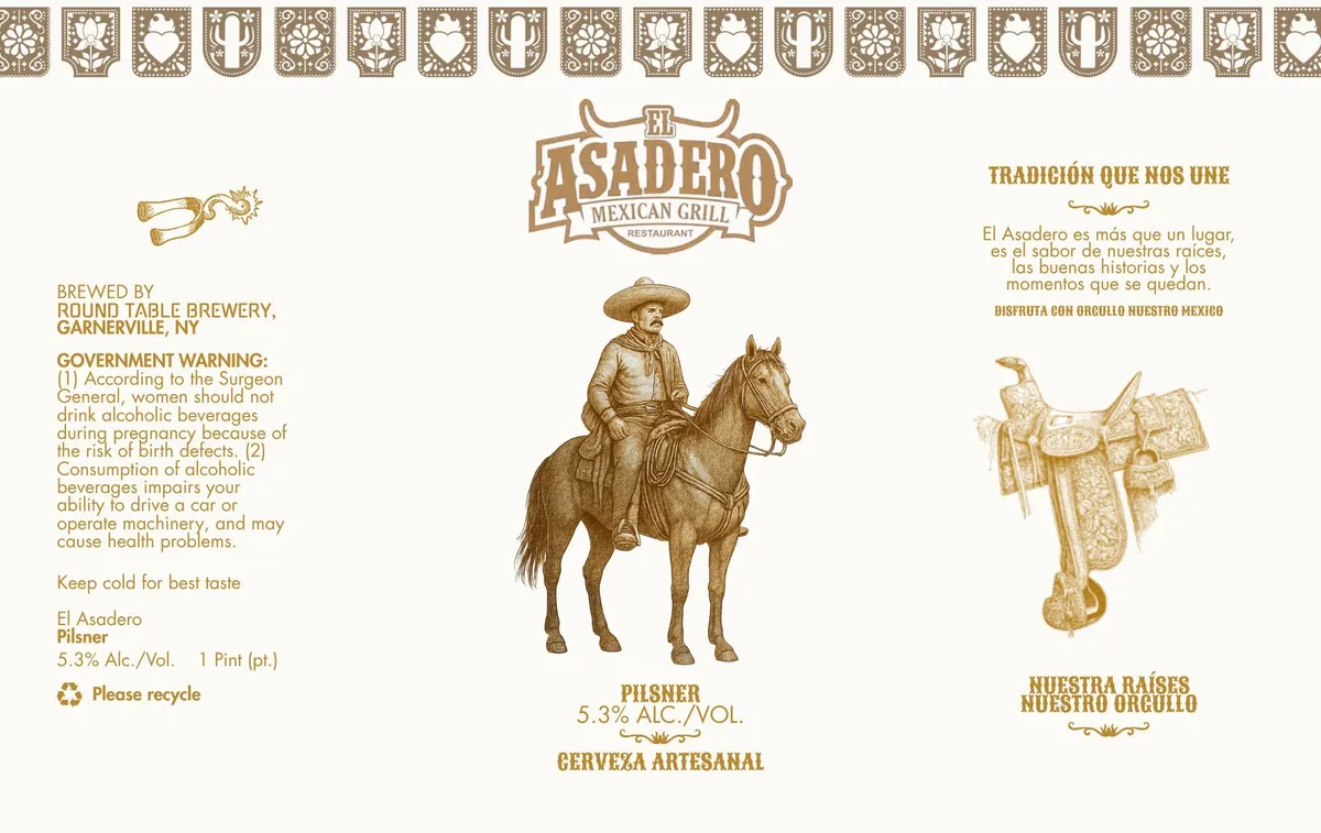 El Asadero Pilsner label art — EL ASADERO