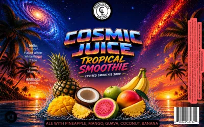 Cosmic Juice Tropical Smoothie label