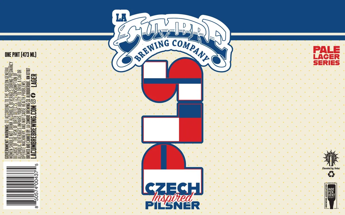 Czech Inspired Pilsner label art — LA CUMBRE BREWING CO