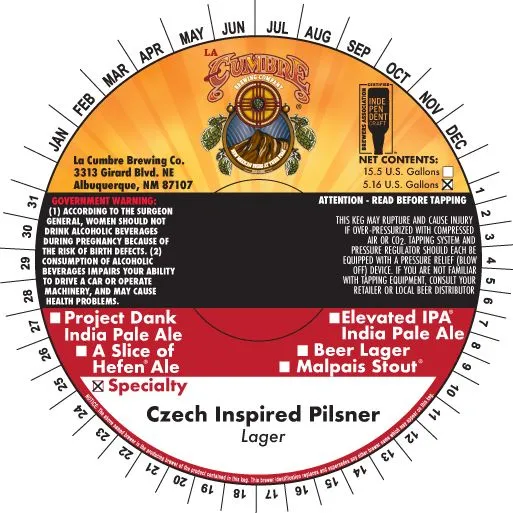 Czech Inspired Pilsner — full label as filed with TTB