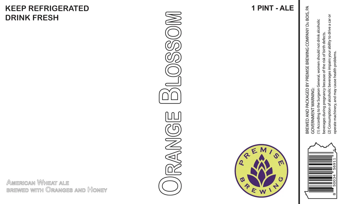 Orange Blossom Wheat label art — PREMISE BREWING COMPANY