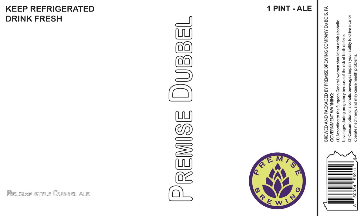 Premise Dubbel label art — PREMISE BREWING COMPANY