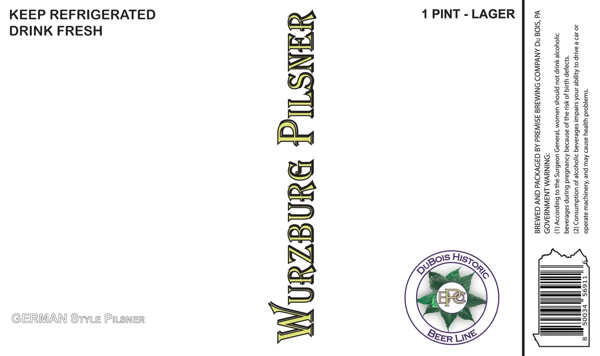 Wurzburg Pilsner label art — PREMISE BREWING COMPANY