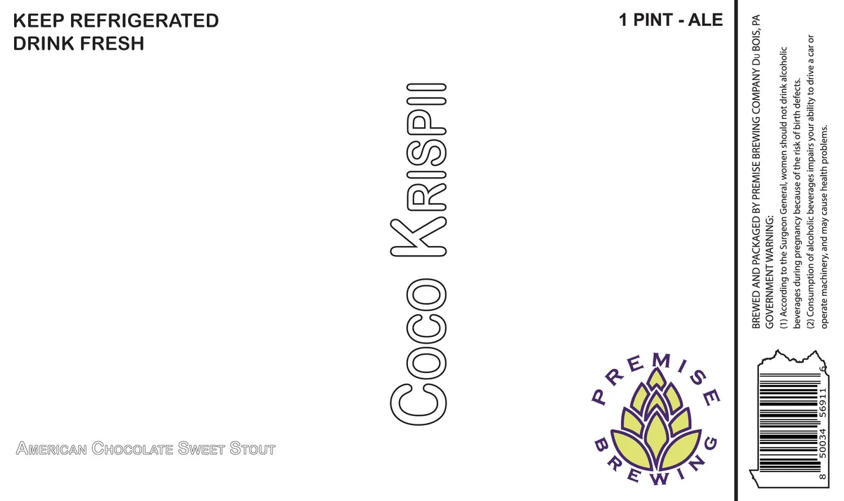 Coco Krispii label art — PREMISE BREWING COMPANY