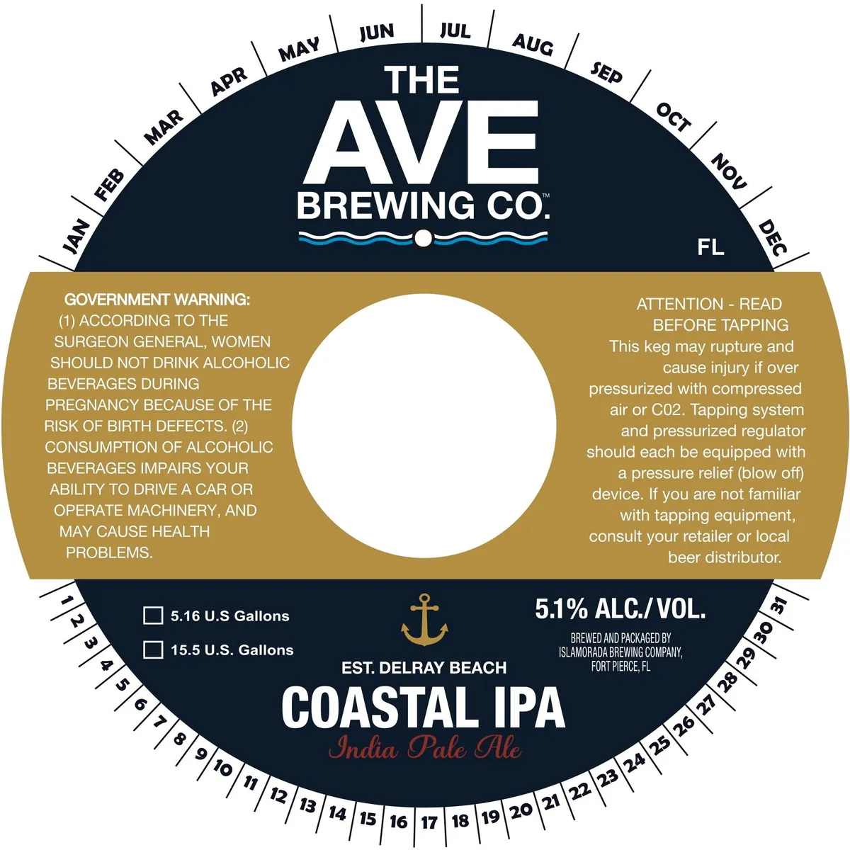 Coastal IPA label art — THE AVE