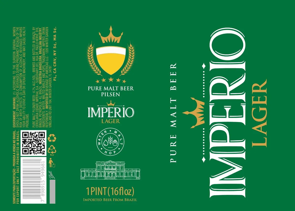 Imperio Lager label art — IMPERIO