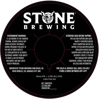 Stone IPA label