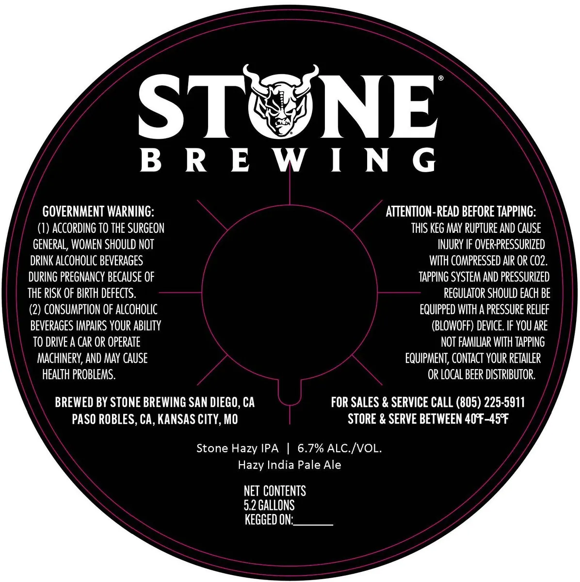 Stone Hazy IPA label art — STONE BREWING