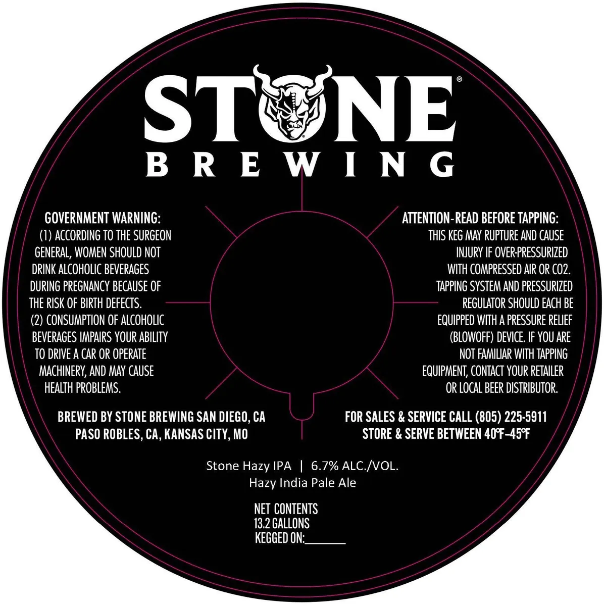 Stone Hazy IPA label art — STONE BREWING