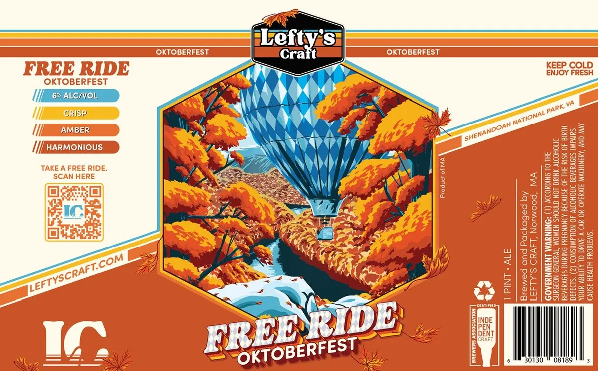 Free Ride Oktoberfest label art — LEFTY'S CRAFT