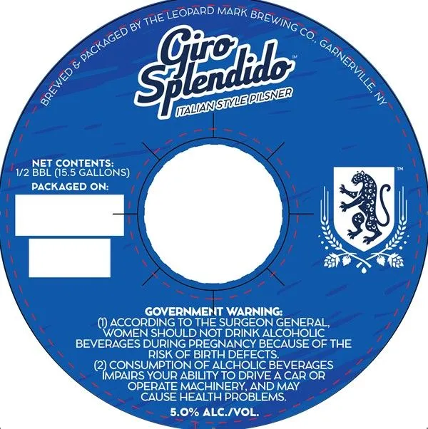 Giro Splendido — full label as filed with TTB
