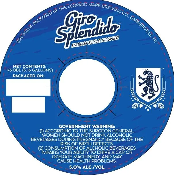 Giro Splendido — full label as filed with TTB