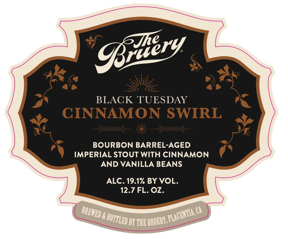 Black Tuesday Cinnamon Swirl — full label as filed with TTB