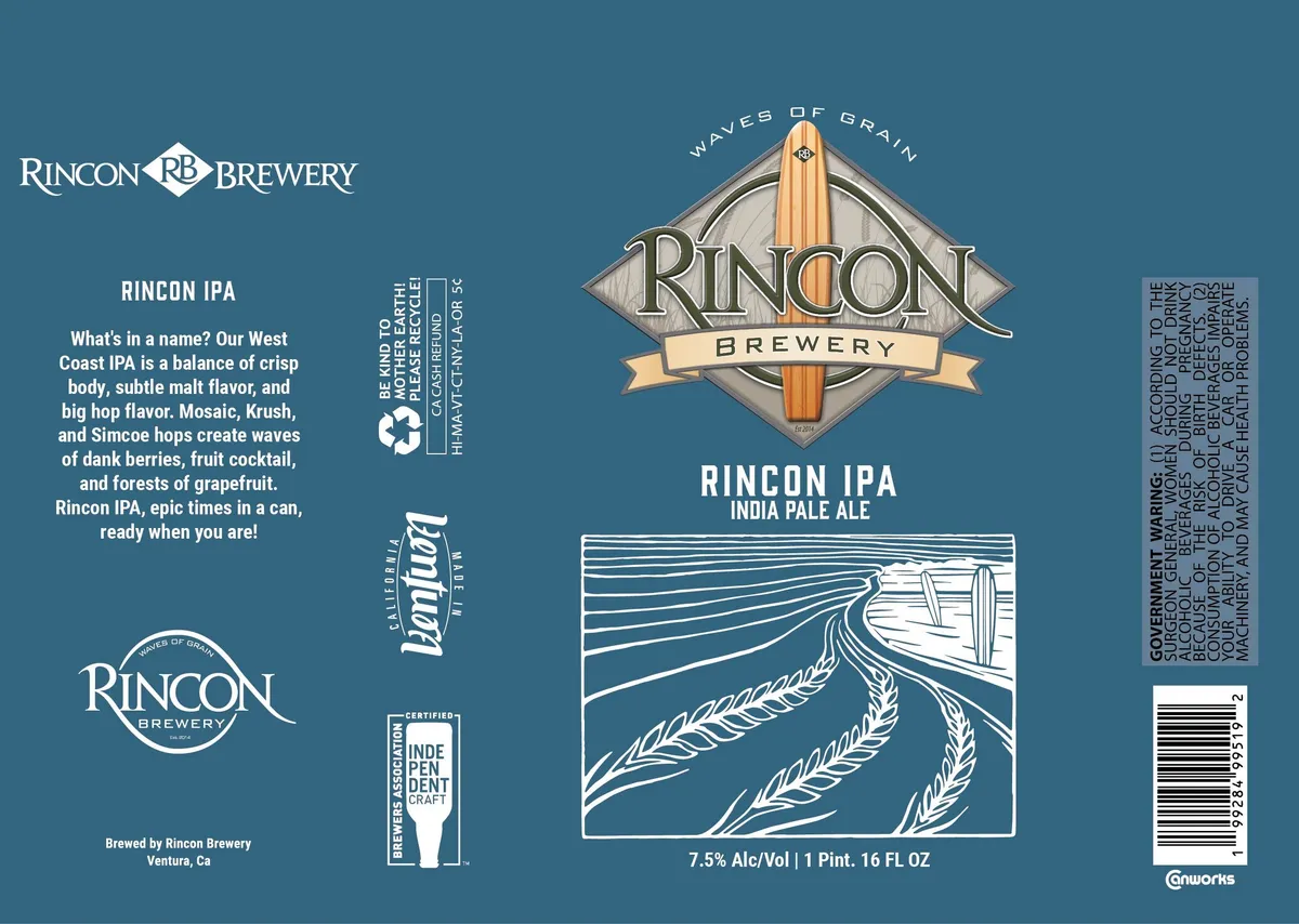 Rincon IPA label art — RINCON IPA
