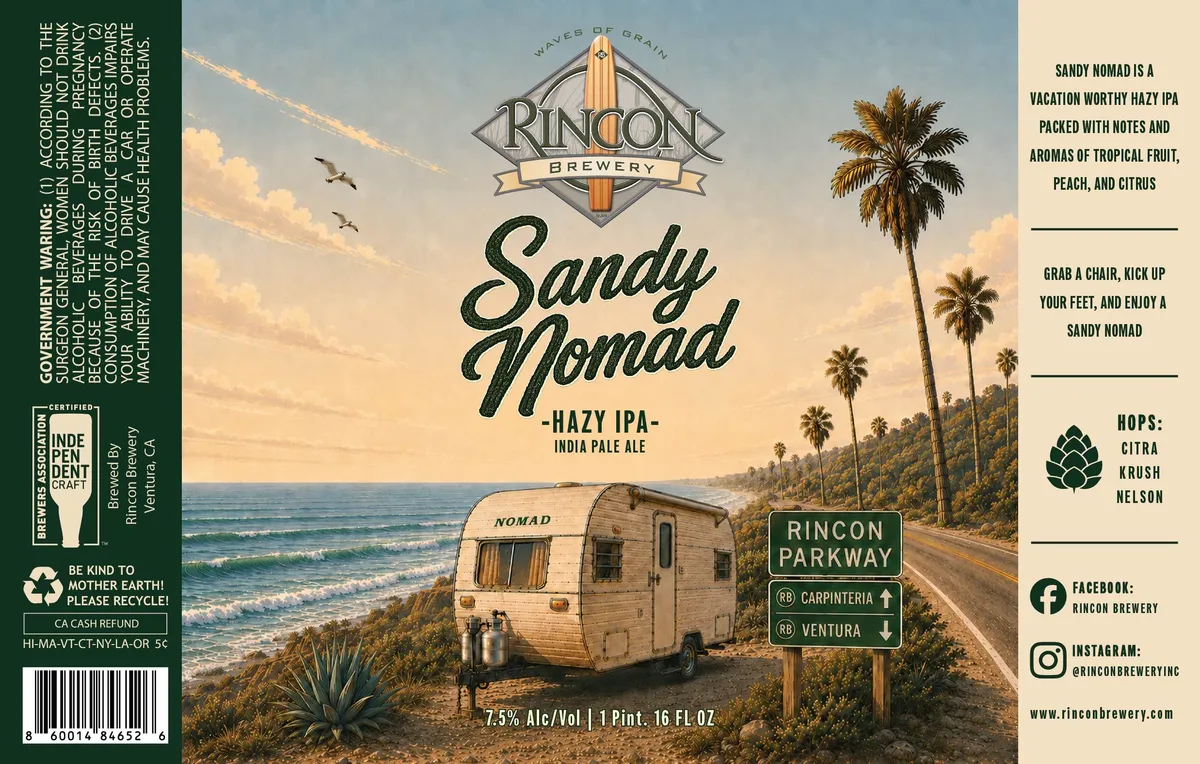 Sandy Nomad label art — SANDY NOMAD HAZY IPA